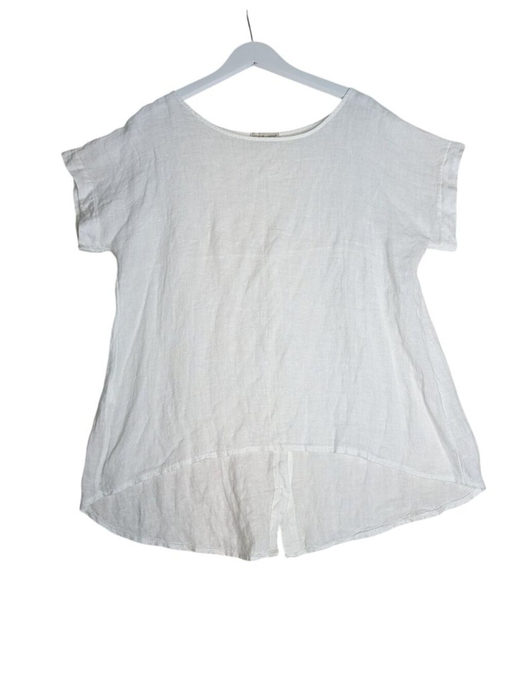 Terzo Millennio Linen Shirt Womens L White Oversized Loose Blouse Made In Italy